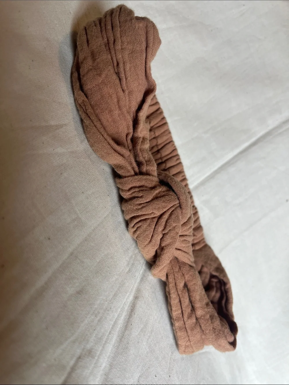 Rylee + Cru Knotted Fabric Headband in Brown - Girls Hair Accessory